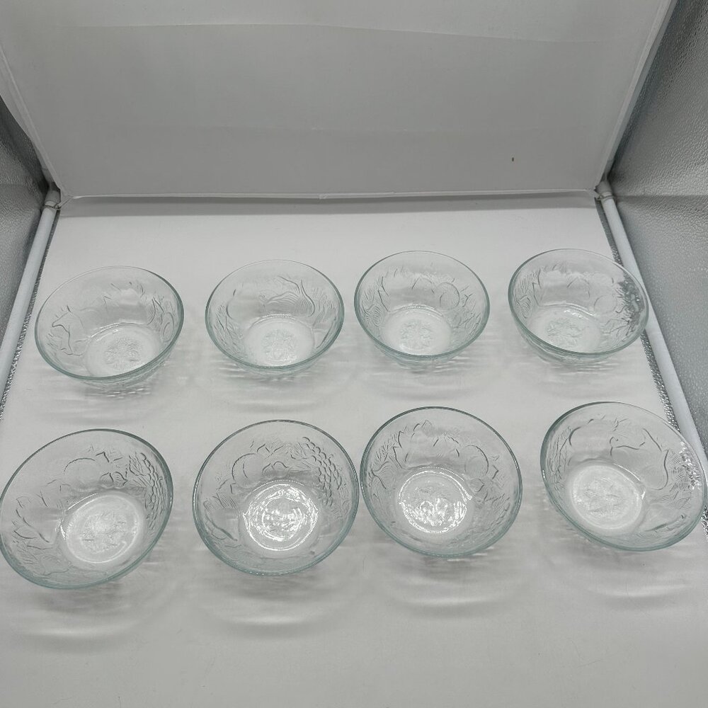 Set of 8 KIG Indonesia Small Fruit Dessert Bowl Bowls KI39 Glass 4 7/8"